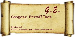 Gangetz Erzsébet névjegykártya